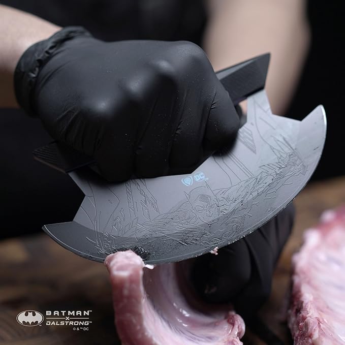 Dalstrong Ulu Chef Knife -7 inch-BATMAN™ Shadow Black Edition-High Carbon Steel BlackTitanium Coated Paring Knife, Mincing, Slicing Meat&Herb-G10 Handle-Sheath Cover