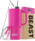 Beast 50 oz Tumbler Stainless Steel Vacuum Insulated Coffee Ice Cup Double Wall Travel Flask (Cupcake Pink)