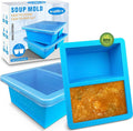 Walfos Extra-Large Silicone Freezing Tray with Lid, 1-Cup Freezer Tray for Storing and Freezing Broth, Sauce and Ice, 2 Pack