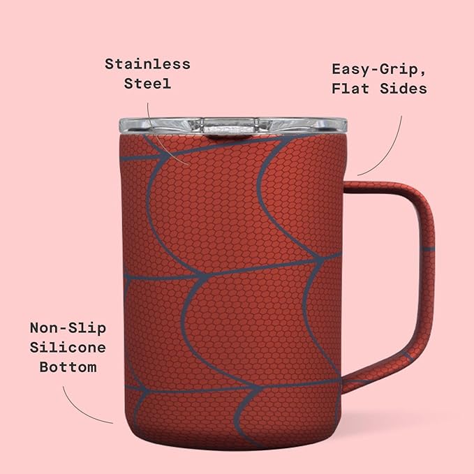 Corkcicle Classic Coffee Mug - Triple Insulated Stainless Steel for Travel - Shatter-Proof Lid - Keeps Drink Hot Over 3 Hours - Holiday Mug Gift - Great for Gifting Warmth - 16 oz - Spider-Man