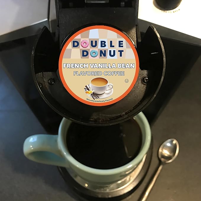 French Vanilla Coffee Medium Roast Flavored Coffee Pods for Keurig K Cups Makers from Double Donut, 80 Count (Pack of 1)