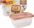 GladWare Home Deep Dish Food Storage Containers, Large Rectangle Holds 64 Ounces of Food, 3 Count Set | With Glad Lock Tight Seal, BPA Free Containers and Lids