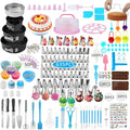 Cake Decorating Kit,635 Pcs Decorating Supplies With 3 Springform Pan Sets Icing Nozzles Rotating Turntable Cake Topper Piping Bags Carrier Holder,Cake Baking Set Tools