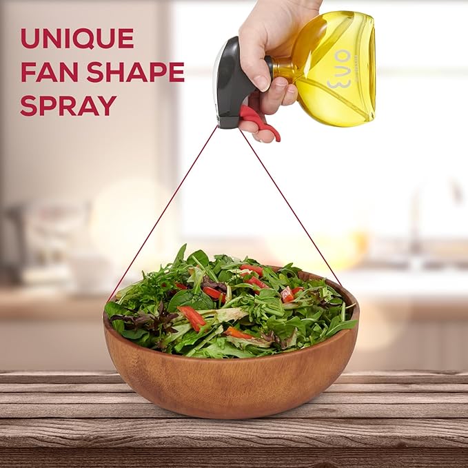 Evo Oil Sprayer Glass, Non-Aerosol for Olive, Cooking Oils, and Vinegars, Yellow, 6-Ounce Capacity