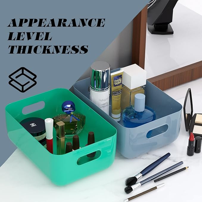 OWill 7 PCS 4.2 L Plastic Storage B-ins and Baskets for Efficient Home Classroom Organization Small Containers in Multicolour for Kitchen, Cupboard box, and Bathroom Organizer on Shelves and Tubs