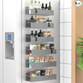 6 Pack Magnetic Spice Storage Rack Organizer for Refrigerator and Oven, Gray Fridge Organizers and Storage