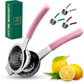 Bellemain Citrus Juicer | Metal Lemon Squeezer | Lime and Lemon Juicer Stainless Steel with Silicone Handles | Manual Juicer, Citrus Squeezer, Hand Held Juicer | Bar Juicer for Bartender (Pink)