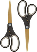 Westcott 55847 8-Inch Titanium-Bonded Scissors For Office and Home, Black/Gold, 2 Pack