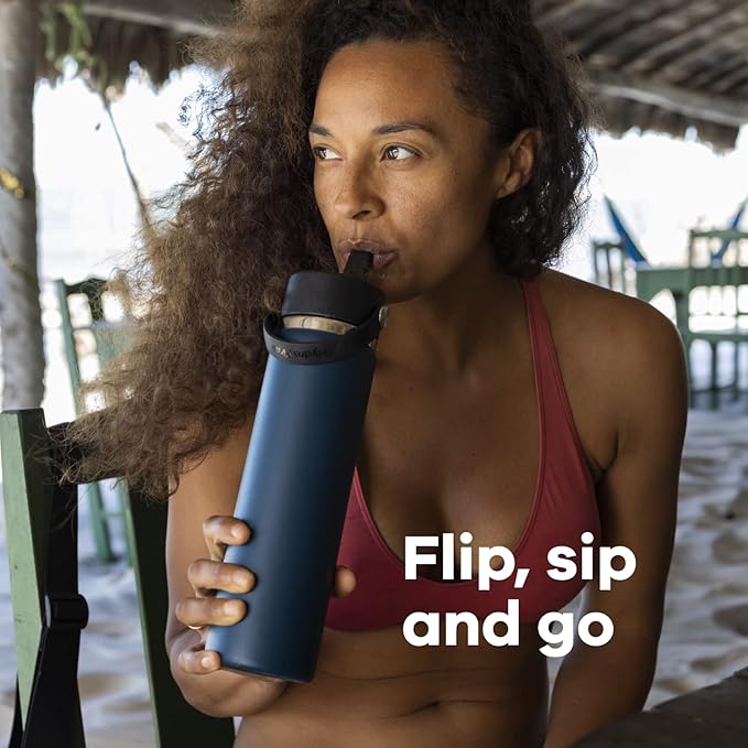 Hydro Flask 40 Oz Wide Flex Straw Cap Bottle - Insulated Stainless Steel - Wide Straw Lid, Non Spill, Leakproof in Berry