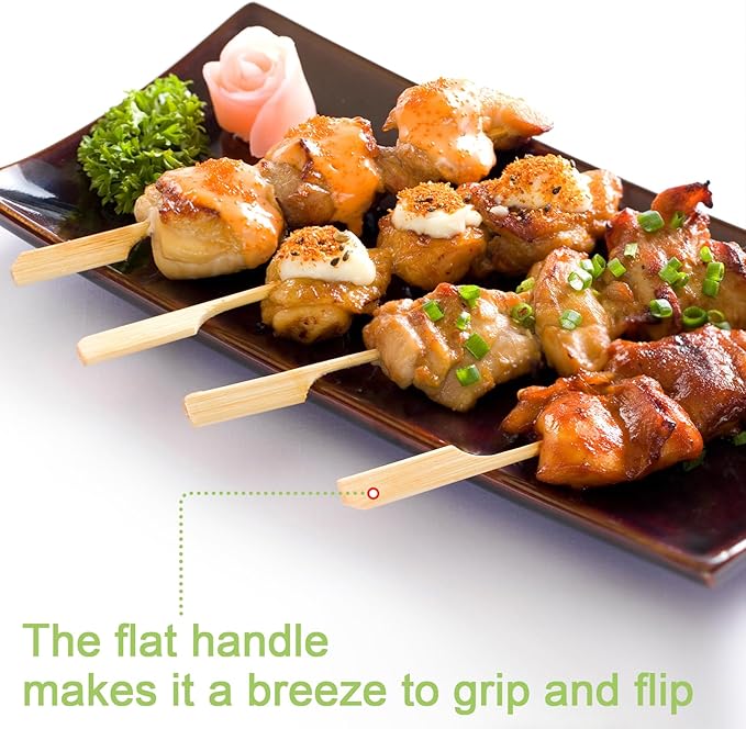1200 PCS Bamboo Skewers for Appetizers 6.0 Inch Paddle Wooden Kabob Skewers Bamboo Cocktail Toothpicks Skewer Sticks for Appetizers Drinks Fruit Kababs Charcuterie Party