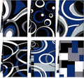 Boyiee Set of 6 Black Gray Blue Kitchen Towels Modern Geometric Dish Hand Towels 24 x 16 Inches Gifts Decorative Tea Cloth Gifts for Farmhouse Kitchen Bathroom Decorations