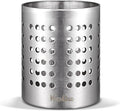 KSENDALO Small Stainless Steel Utensil Holder, SUS304 Silverware Utensil Drying Rack, Utility Sturdy Home Kitchen Daily Use Utensil Drainer for Countertop, Silver (5.32inch Tall)
