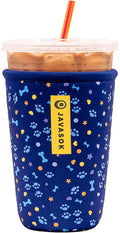 Sok It JavaSok Iced Coffee & Cold Soda Insulated Neoprene Cup Sleeve (Paws and Bones, Medium: 22-28oz)