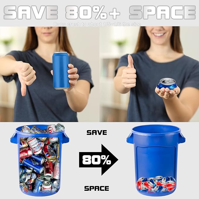 Electric Can Crusher, Can Crushers Automatic for Recycling 8oz 12oz & 16oz Cans, Fill 8 cans at a Time, Electric Can Smasher for Recycling Aluminum Seltzer, Cola, Beer Cans