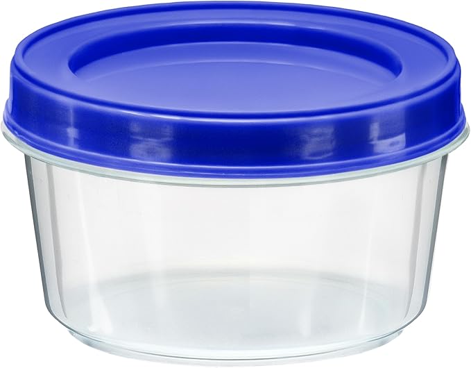 DecorRack 4 Pack - 7 oz Plastic Food Storage Containers with Screw Lids, BPA-Free, Reusable Stackable Jars for Portion Control, Snacks, Travel, Kitchen, Freezer, Art and Craft (Assorted Color)