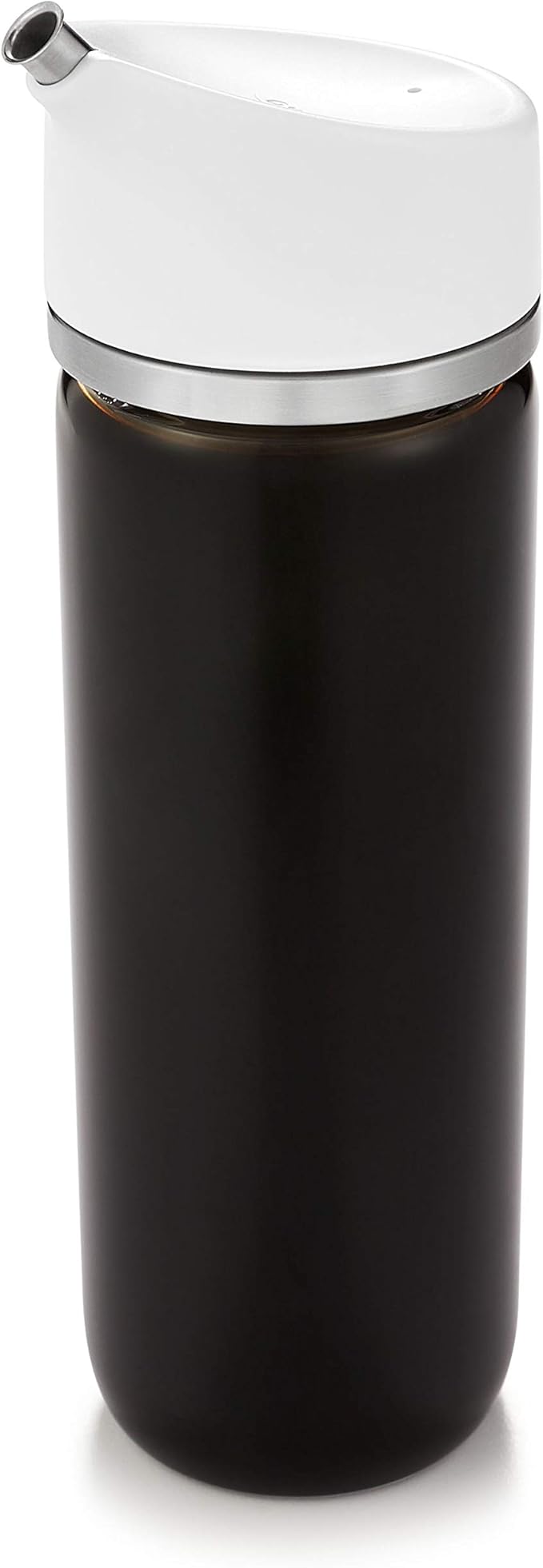 OXO Good Grips Precision Pour Glass Dispenser Set, 2 Piece Oil & Vinegar Set, Clear, White