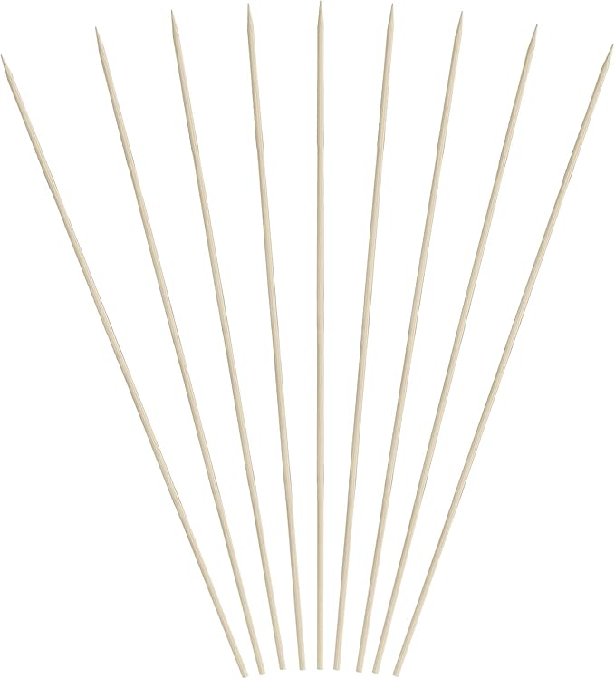 1600 Count | KingSeal Natural Bamboo Wood Grilling Skewers, 8 Inches x 2.5mm Diamter, for Shish Kebabs, BBQ, and Fruit Arrangements, Bulk Pack - 16 Packs x 100 Skewers