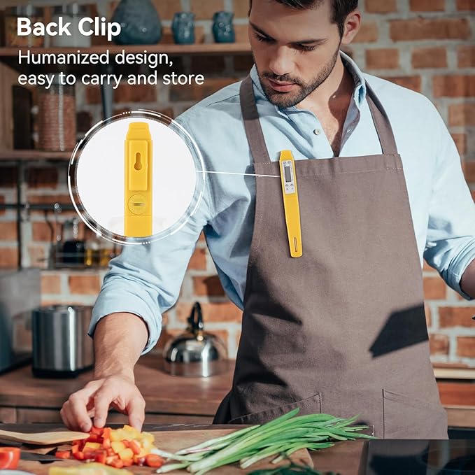 Akozon Digital Food Thermometer Automatic Calibration Pen High Accuracy Electronic Pocket Thermometer Yellow Home and Family Appliance and Decor