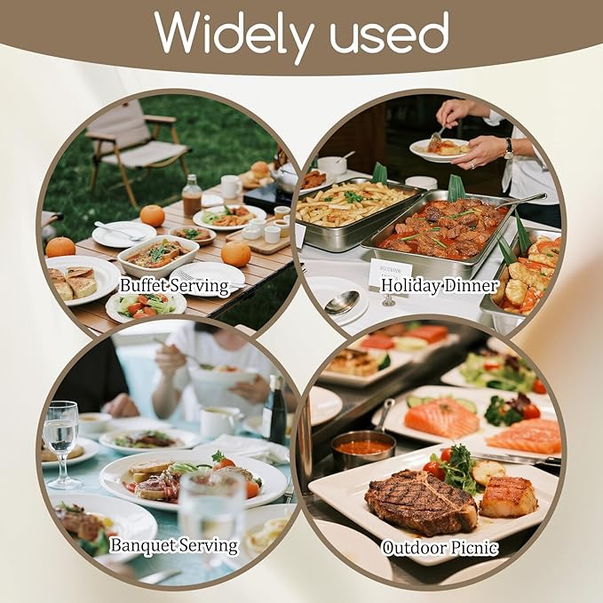 Stainless Steel Serving Spoons Set 8.8 Inch Serving Utensils Large Spoons for Buffet Catering Parties Kitchen, 8 Pcs