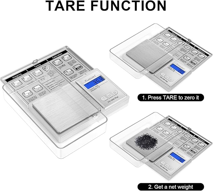 Fuzion Digital Pocket Scale .1 Gram Accuracy, 1000g Digital Gram Scales for Small Food, Jewelry, Herb, Spice, Coin - Weight Gram and Oz