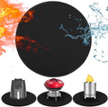 23.8 in Heat Resistant Grill Mat for Outdoor Tabletop Grill to Protect Your Prep Grill Table, Circle Heat Resistant Mats for Countertop, Fireproof & Water Proof & Oil Proof Tabletop Fire Pit Mat-Black