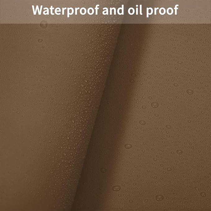 Leather Table Cover,1.8mm Thick,42x84 Inch Table Protector,Table Protector for Dining Room Table,Dining Table Cover,Waterproof Table Cover.(Mud Color+Champagne Gold,42x84)