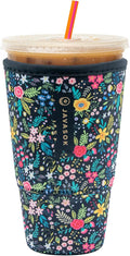 Sok It JavaSok Iced Coffee & Cold Soda Insulated Neoprene Cup Sleeve (English Garden Picnic, XLarge: 38-42oz)