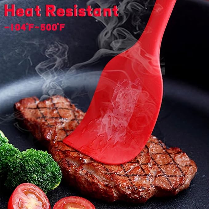 8 Pieces Silicone Spatulas, 8.3 inch Small Spatulas Non-stick Heat-Resistant Non-stick with Stainless Steel Core For Cake Cream Cooking Gadget (Red)