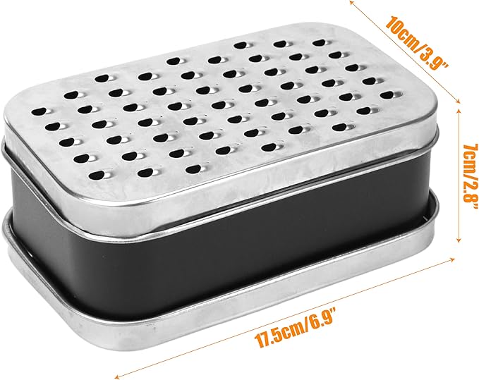 2 In 1 Cheese Grater with Container and Lid Metal Handheld with Storage Box Stainless Steel – Citrus Lemon Zester, Fruit Vegetable Onion Choppers, Airtight Includes Hand Peelers, Grinder, Shredder