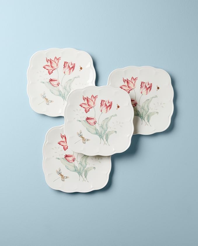 Lenox 894308 Butterfly Meadow Square 4-Piece Accent Plates