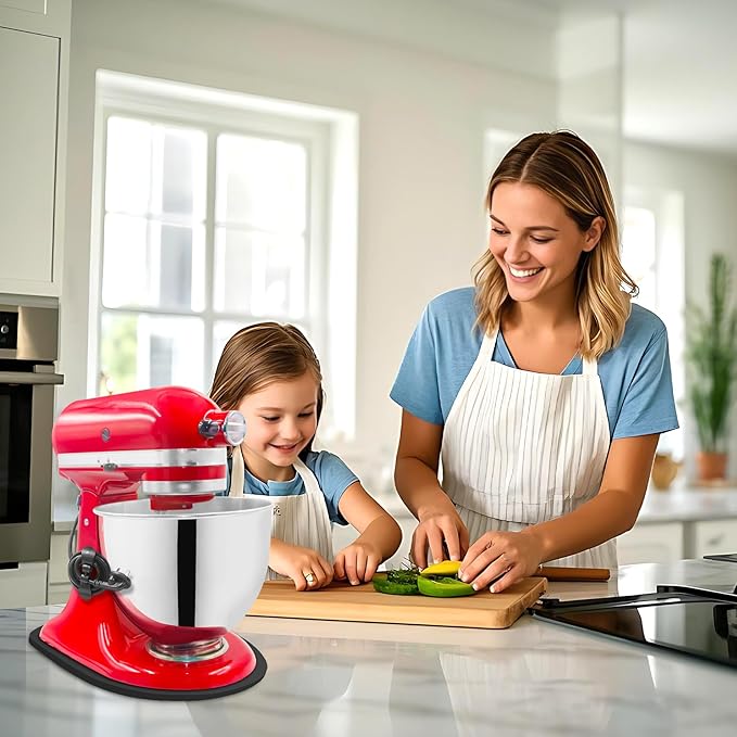 Mixer Slider for Kitchen Aid 4.5-5 Qt Tilt Head Stand Mixer, kitchen Aid Accessories and Attachments W/ 1 x Slider Board, 2 x Cord Storage, 1 x Silicone Bowl Scraper (Black)