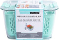 Kitchen Spaces Colander Bin, Produce Saver, Fridge Organizer With Lid, Wash, Strain and Store, Great for Refrigerator, Freezer and Pantry, Medium, Mint Green, Pack of 1
