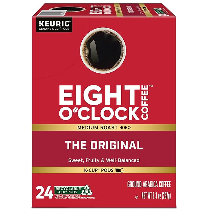Eight O'Clock Coffee The Original, Single-Serve Keurig K-Cup Pods, Medium Roast Coffee Pods, 96 Count