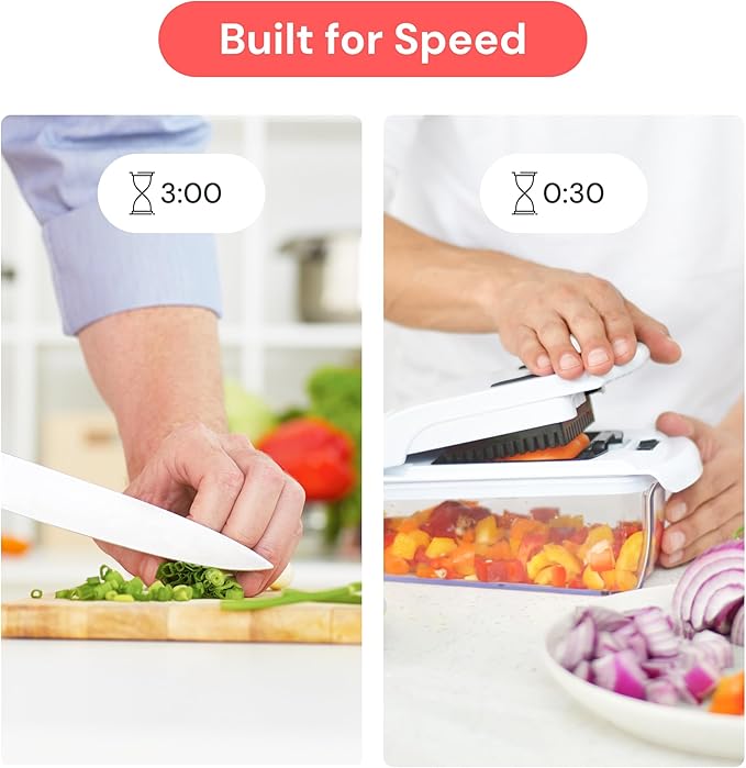 Fullstar The Original Pro Chopper - Vegetable Chopper and Spiralizer, Food Chopper with Container, Fruit Slicer, Kitchen Gadgets & Gifts, Home Essentials (4 in 1, Gray/Green)