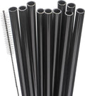 Dakoufish Replacement Straw for Stanley|Owala|Simple Modern 40oz 30oz Tumbler,10 Pack 12 inch Black Reusable Straws With Cleaning Brush for Stanley Cup Accessorie,BPA Free,Dishwasher Safe