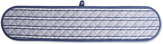 DII Double Strip Chef Kitchen Cooking & Baking Collection, Double Oven Mitt, 35x7.5, French Blue