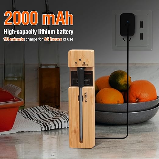 Wireless Smart Meat Thermometer: Bluetooth, Long Range, Measures Internal & Ambient Temp for BBQ, Grill, Kitchen, and Smoker. iOS & Android Compatible.