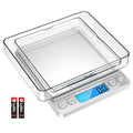 AMIR Digital Kitchen Scale, 3000g 0.01oz/ 0.1g Pocket Coffee Scale, Mini Food Scale, Pro Electronic Jewelry Scale with Back-Lit LCD Display, Tare & PCS Functions, Stainless Steel, Batteries Included