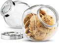 Bormioli Rocco Pandora Glass Candy Jar 75½-Ounce Cookie Jar with Plastic Airtight Seal Lid 2-Way Display, Bulk-Food Storage Jar for Snacks, Dry Food, Jelly Beans Canister, Apothecary Jars. (1 Jar)