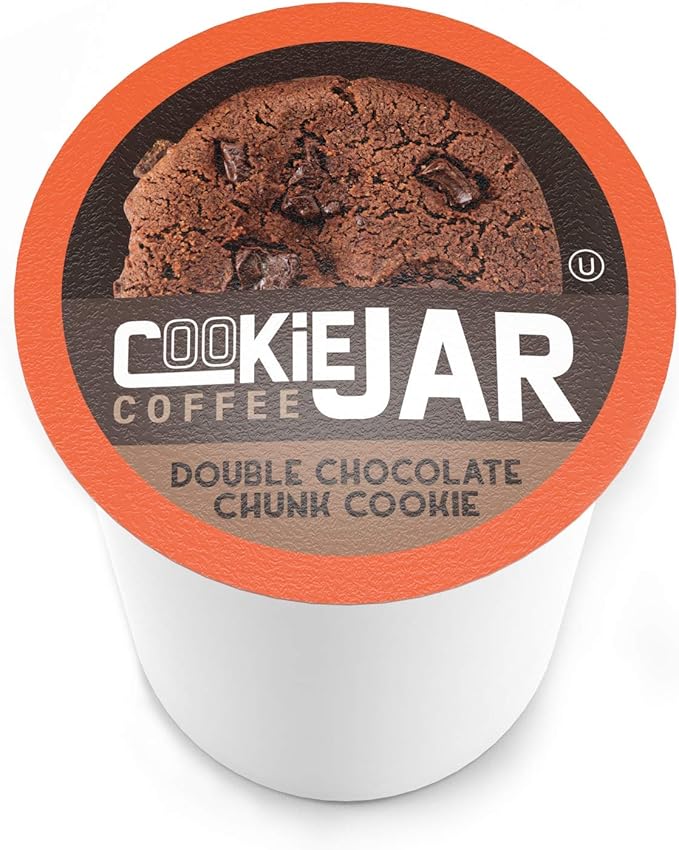 Cookie Jar Double Chocolate Chunk Flavored Coffee Pods for Keurig K Cup Brewers, 40 Count – Rich Chocolate Flavor in Every Cup, Perfect for Dessert Lovers