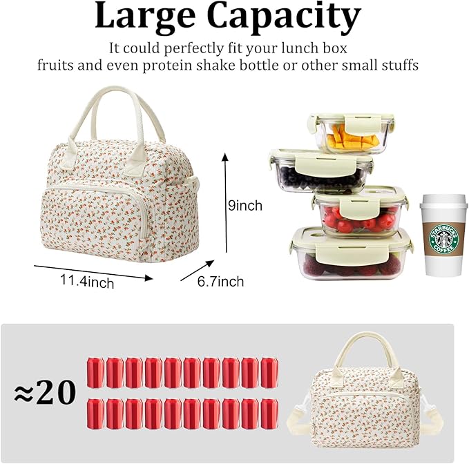 MEXS Insulated Lunch Bag for Women Men Large Reusable Lunch Box Adult Leakproof Portable Cooler Tote Bags for Work Picnic