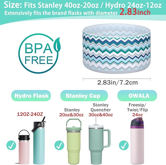 WK IEASON Protective Silicone Base Cover Boot for Hydro Flask Wide Mouth/Standard Mouth, Anti-Slip Silicone Bottom Bumper As Hydro Flask Water Bottle Accessories-2.83inch Bottom Diameter