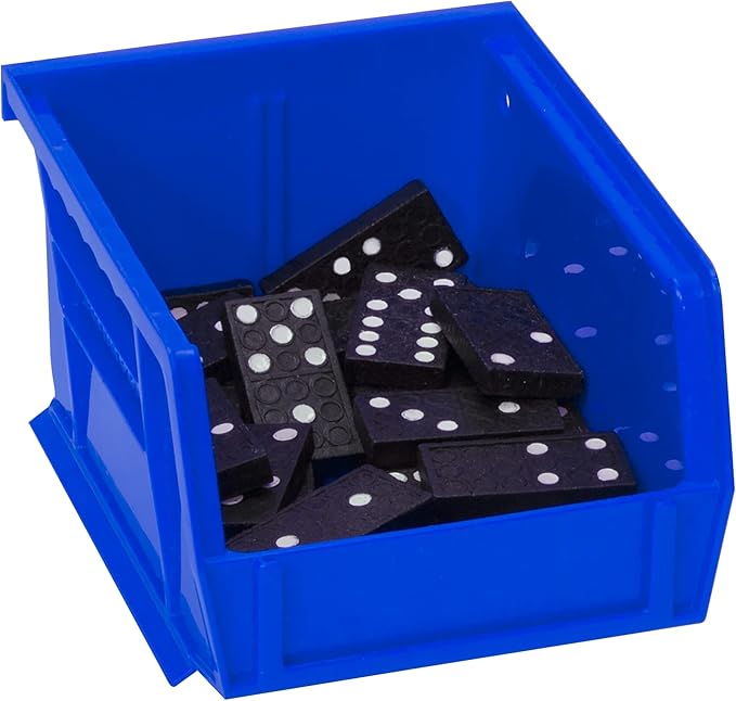 Akro-Mils 30210 AkroBins Plastic Storage Bins, Space-Saving Stackable Bins for Garage, Pantry, Craft Organization, 5" x 4" x 3", Blue,(Pack of 24)