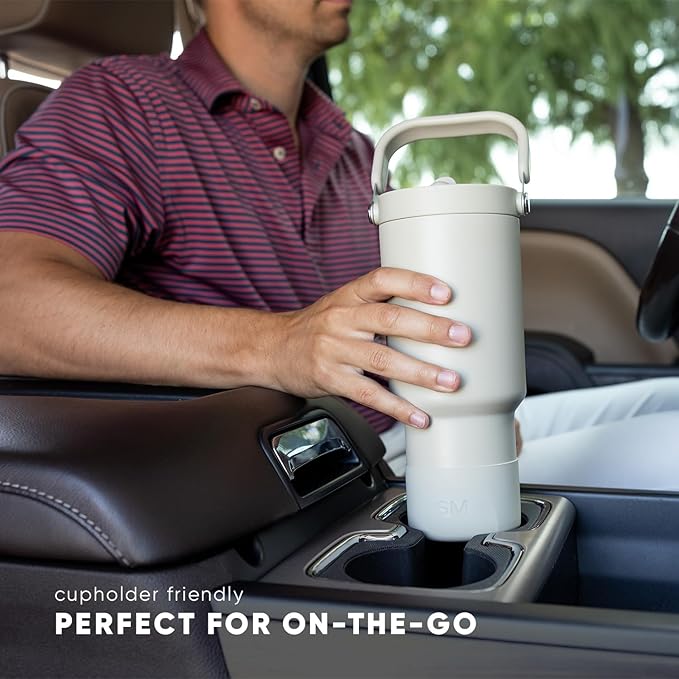 Simple Modern Trek Pivot | 30oz Flip Straw Tumbler with Handle | Water Bottle & Boot | Interchangeable Straw & Chug Lids | Insulated Stainless Steel Jug | Gym Sports Outdoors | Tropical Wave