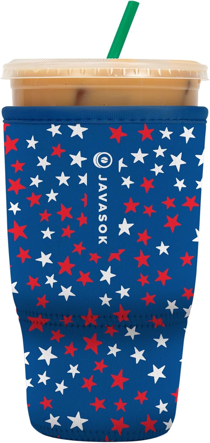 Sok It JavaSok Iced Coffee & Cold Soda Insulated Neoprene Cup Sleeve (Starry Splendor, Large: 30-32oz)