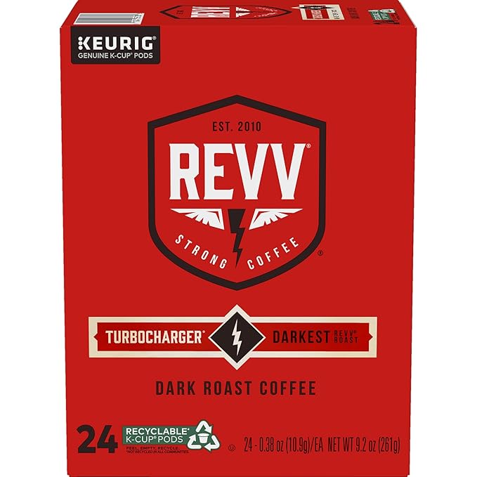 REVV Turbocharger Keurig Single-Serve K-Cup Pods, Dark Roast Coffee, 96 Count