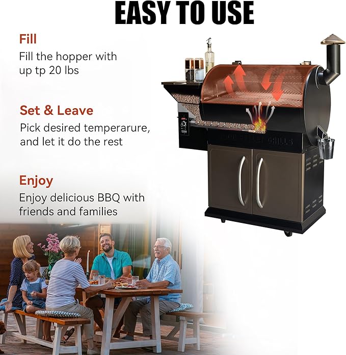 Z GRILLS Wood Pellet Grill Smoker with PID Control, Rain Cover, 700 sq. in Cooking Area for Outdoor BBQ, Smoke, Bake and Roast, 700D