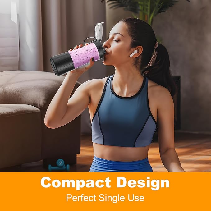 ‌Mulli Pro-Grade Personal Blender 18K RPM - USB-C Rechargeable Ice Crusher, Travel Blender for Gym Camping Baby Food, 13oz BPA-Free with Flip-Top Lid