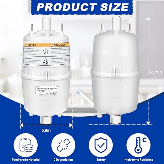80 Canister Substitute for Aprilaire 800 Replacement Canister OEM, 80 Steam Canister Replacement for Aprilaire 800 Canister, 80 Canister for Aprilaire 800 801 865 866 Whole House Humidifiers 2 Pack
