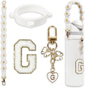 Cute Letter Charm Set Compatible with Owala Water Bottle 24 oz, 32 oz, 40 oz, Owala Kids, Owala Coffee Tumbler, Owala FreeSip – Includes Handle Strap, for Owala Accessories & Stanley Cup Accessories